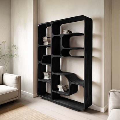 Modern Sculptural Bookshelf For Living Decor Or Bedroom Lynnsnail