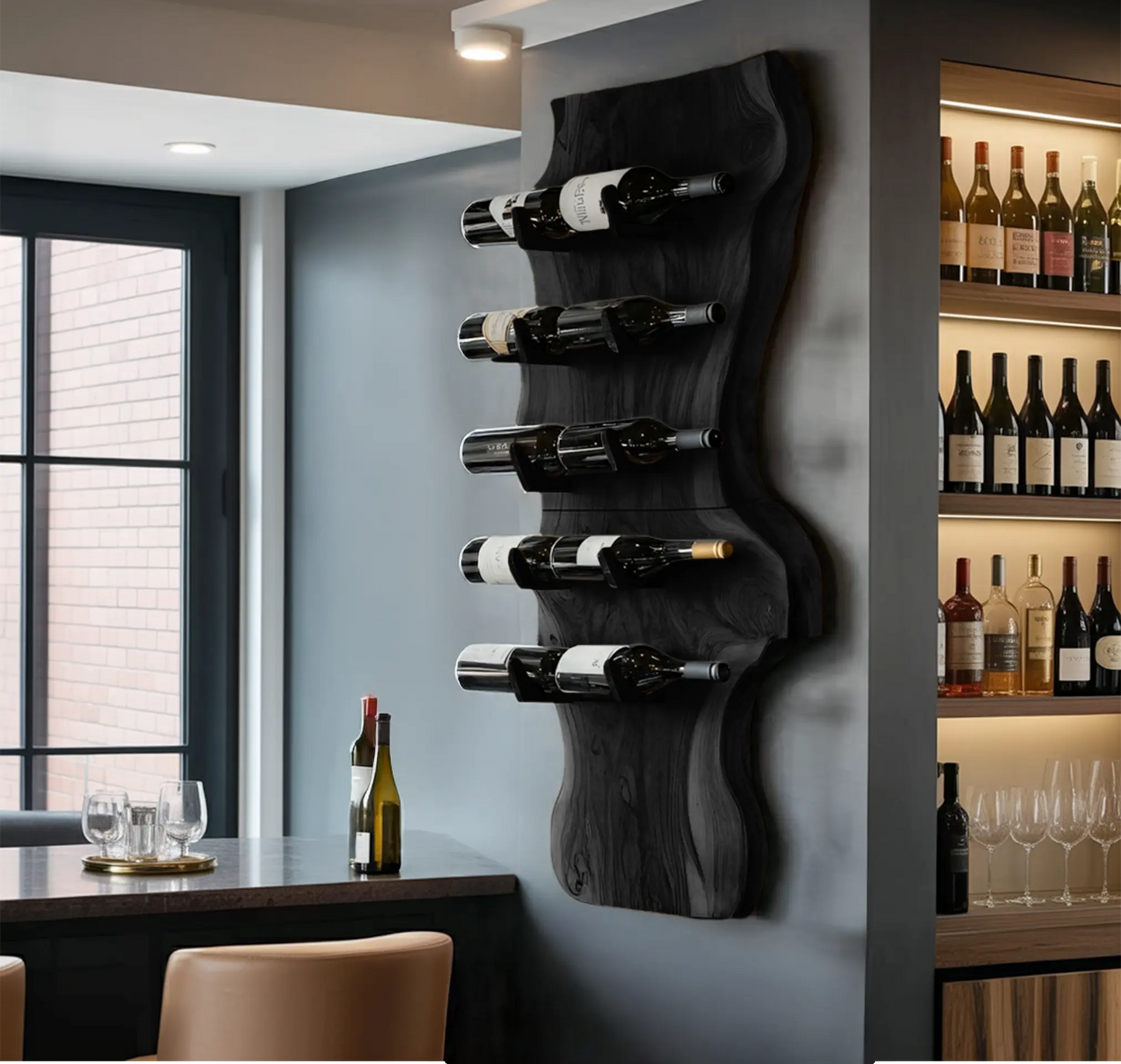 Modern Solid Wood Wine Rack For Living Room And Bar Display Lynnsnail