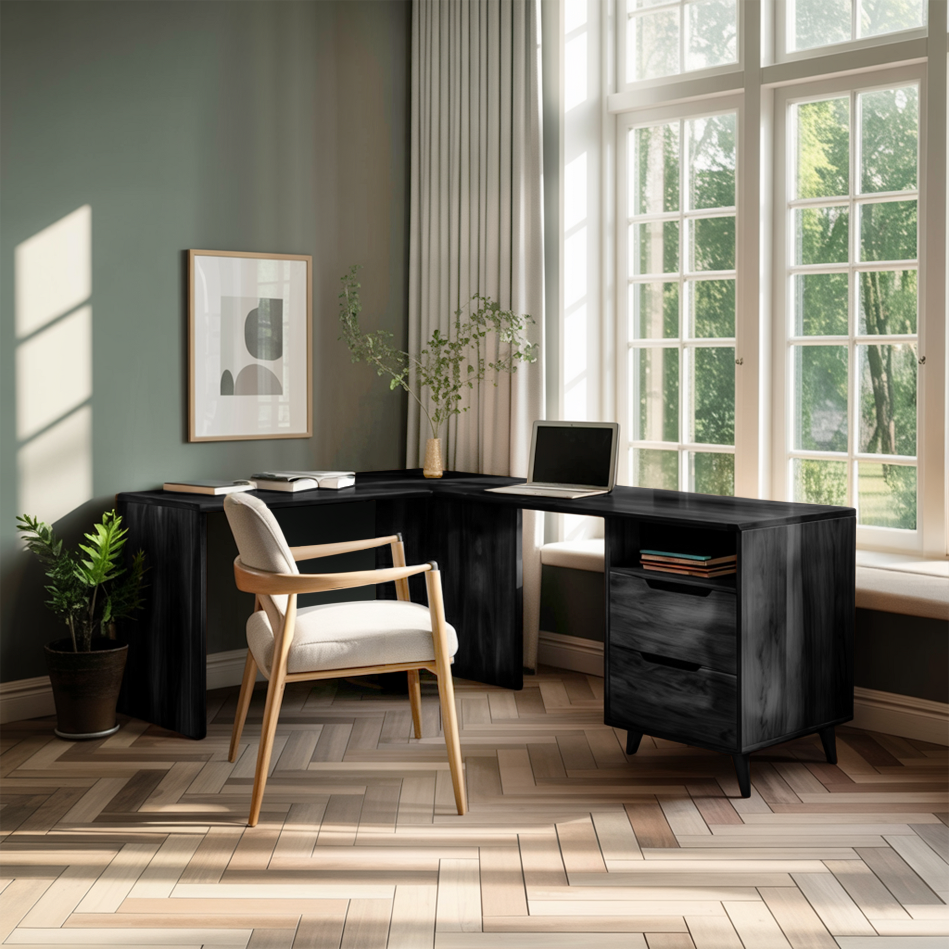 Elegant L Shaped Desk Corner For Home Office Lynnsnail