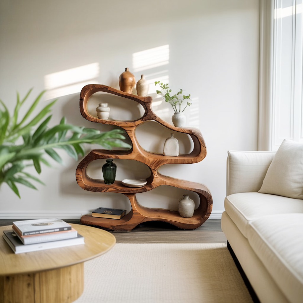 Sculptural Bookshelf For Living Room Or Office Lynnsnail