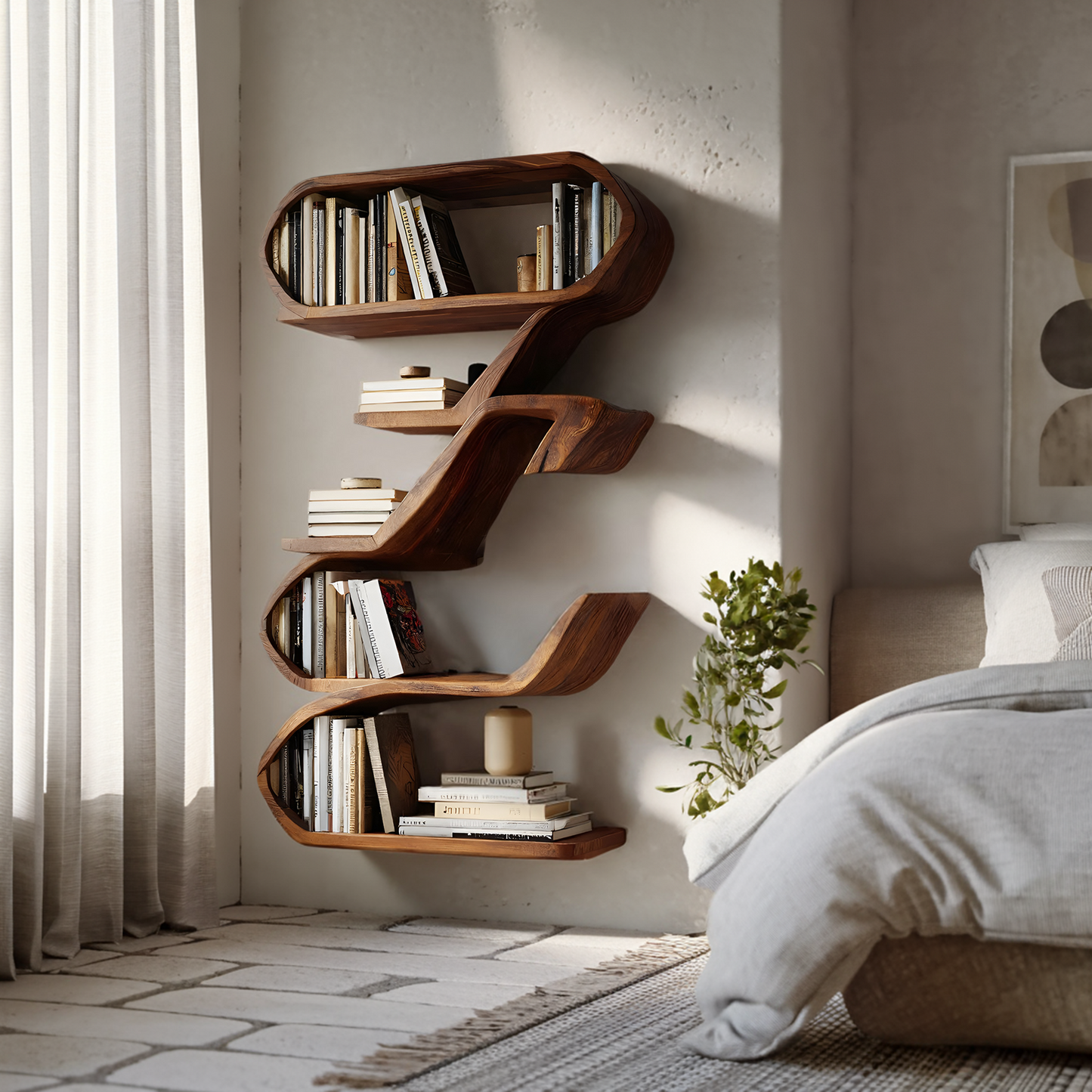 Modern Sculptural Wall Shelf For Living Room Display Lynnsnail