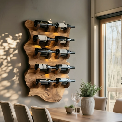 Farmhouse Wooden Live Edge Wine Holder For Furniture Decor Lynnsnail