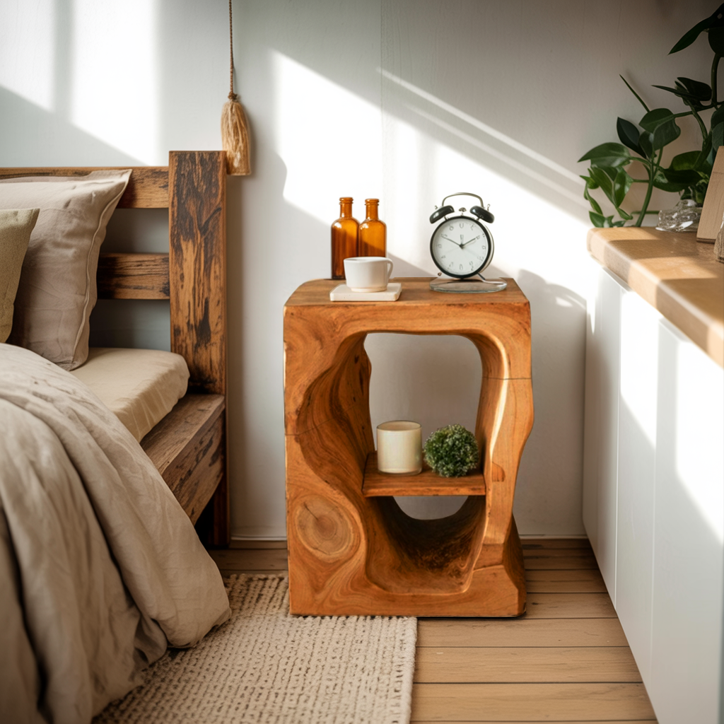 Mid Century Wooden Nightstand For Chic Bedroom Set Lynnsnail