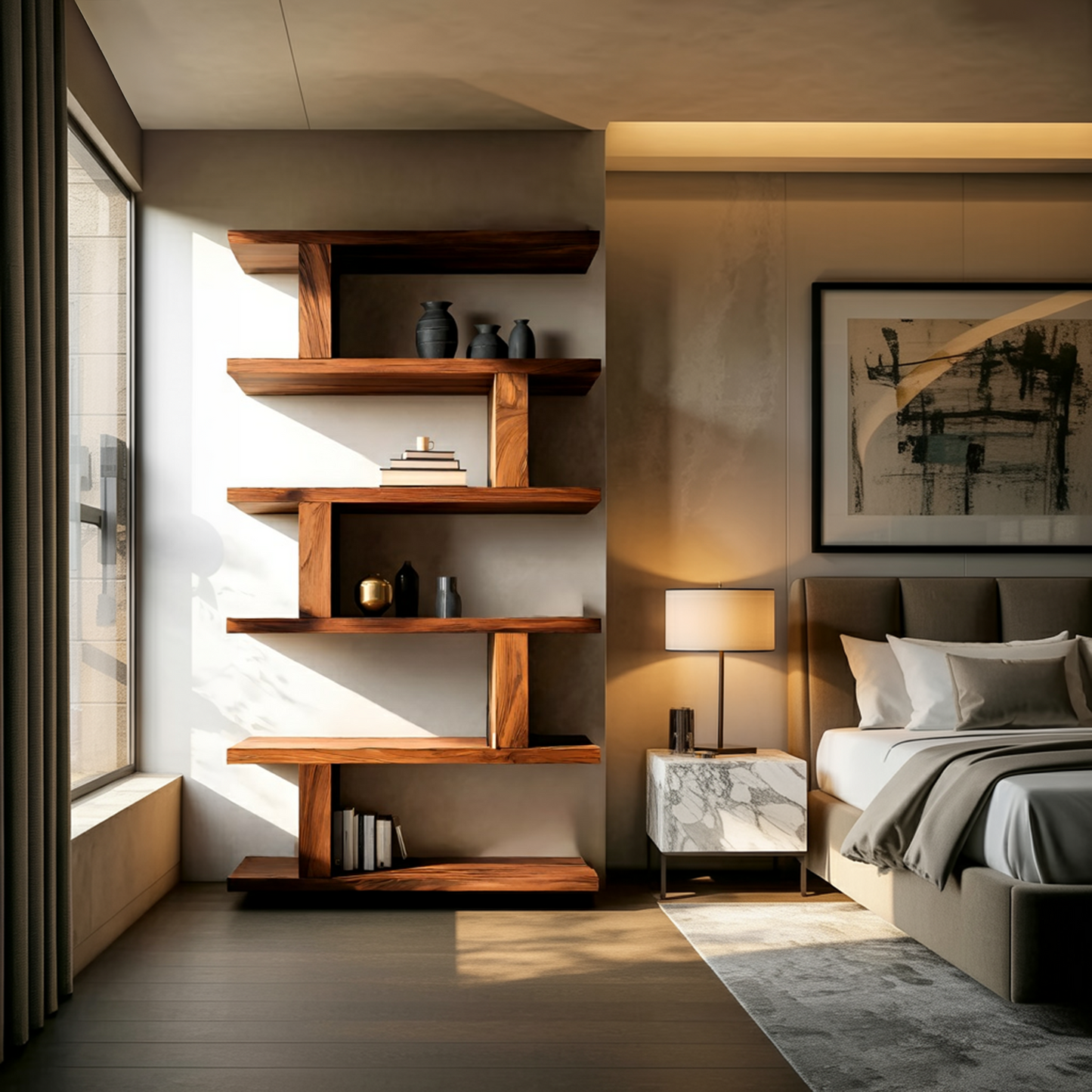 Contemporary Bookshelf With Clean Lines For Living Room Lynnsnail
