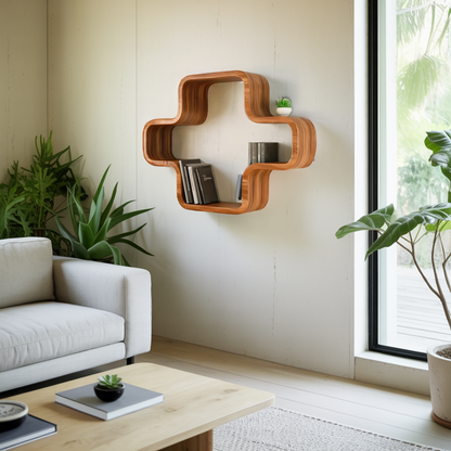Modern Geometric Wall Mounted Bookshelf For Living Room And Office Lynnsnail