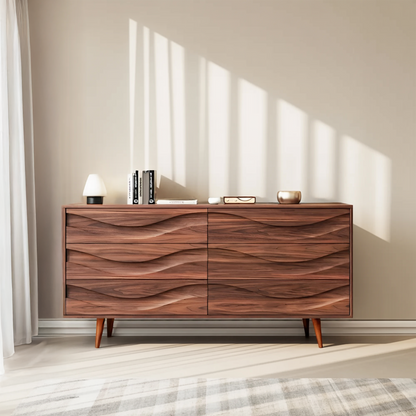 Modern Carved Wave Front Sideboard For Entryway Living Room Lynnsnail