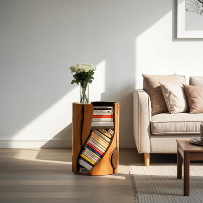 Modern Organic Bookcase With Accent Design For Living Room Lynnsnail