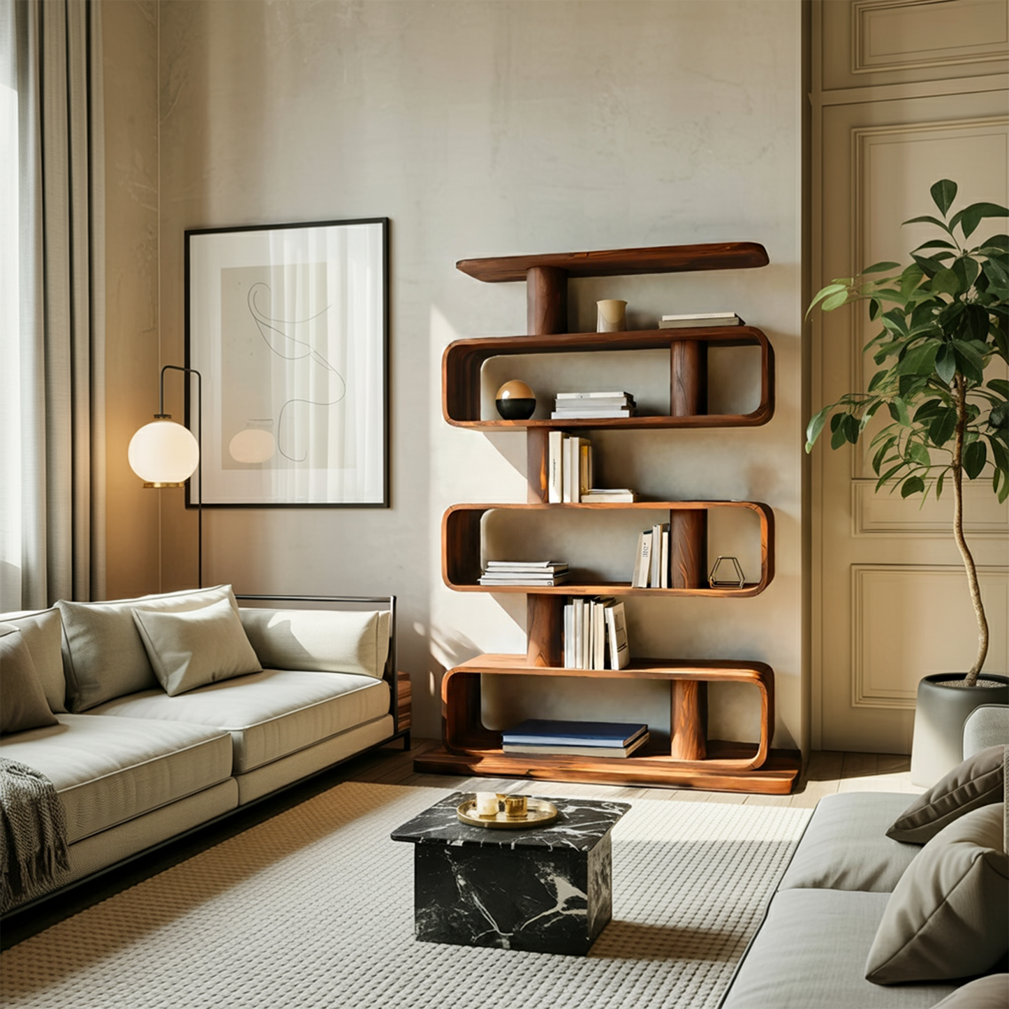 Minimalist Bookshelf With Shelves For Stylish Living Room Lynnsnail