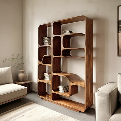 Modern Sculptural Bookshelf For Living Decor Or Bedroom Lynnsnail