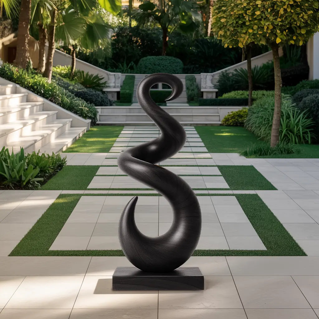 Hand Carved Abstract Wooden Sculpture For Yard Decor Lynnsnail