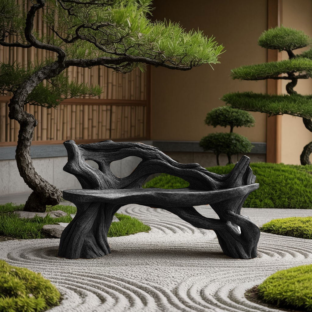 Handcrafted Branch Bench Outdoor Decor For Hand Carved Gardens Lynnsnail
