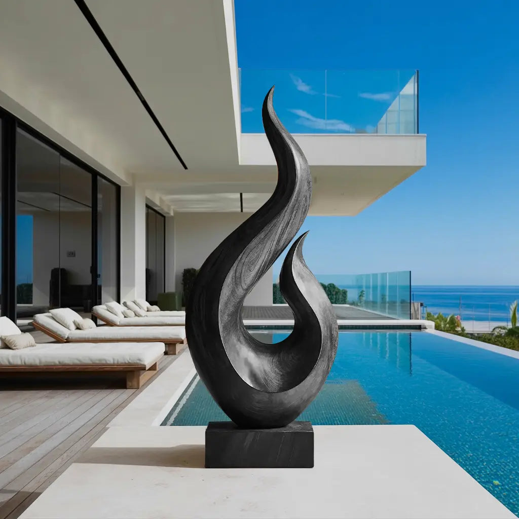 Handcrafted Abstract Wood Statue For Home Accent Lynnsnail