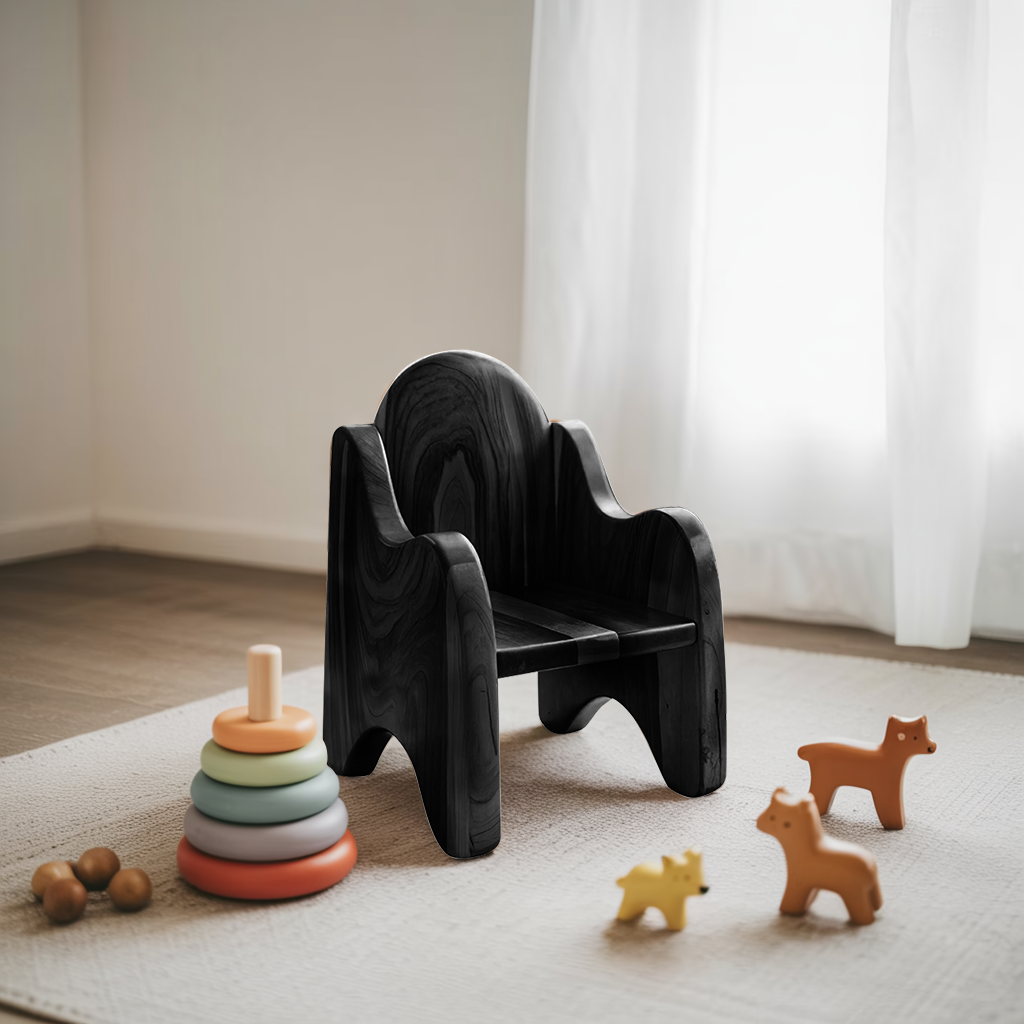 Montessori Wooden Toddler Chair For Playroom Or Minimalist Nursery Lynnsnail