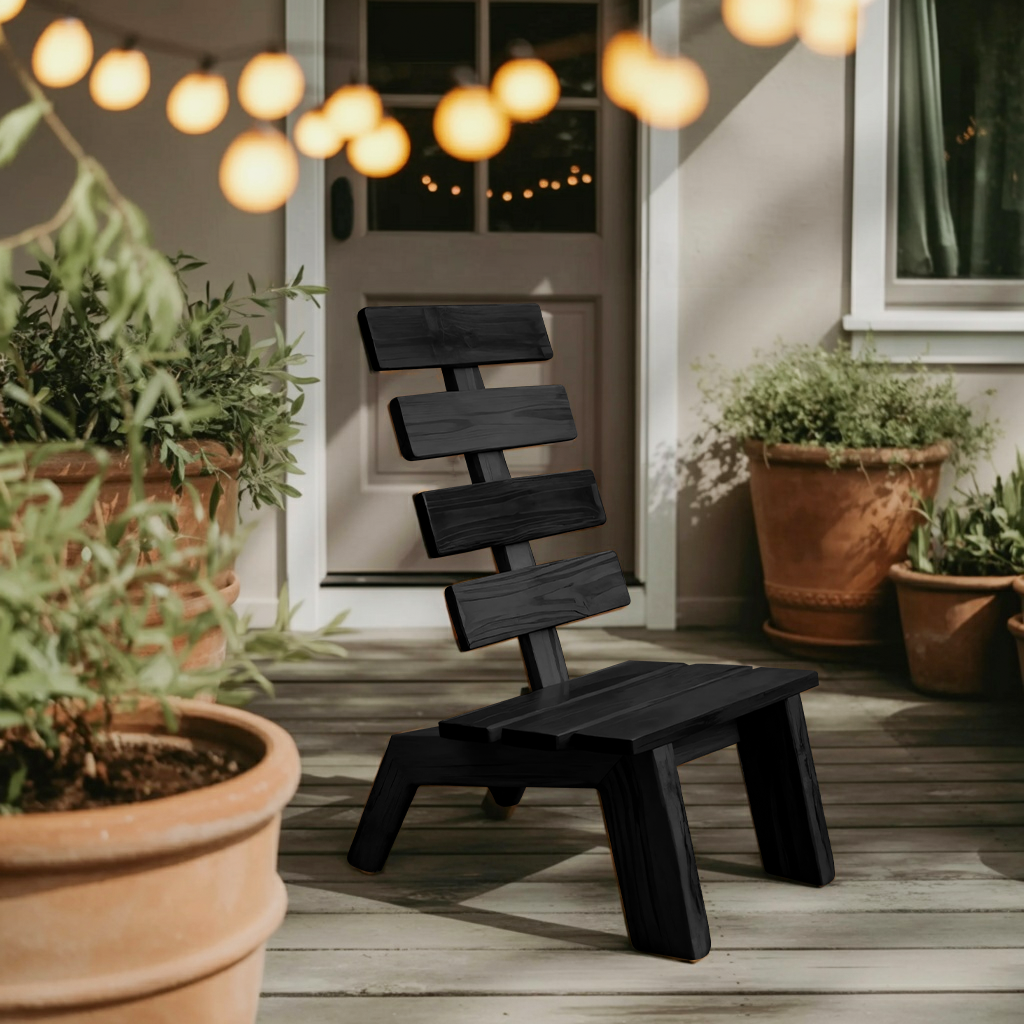 Modern Slatted Wood Outdoor Lounge Chair For Garden Or Patio Lynnsnail