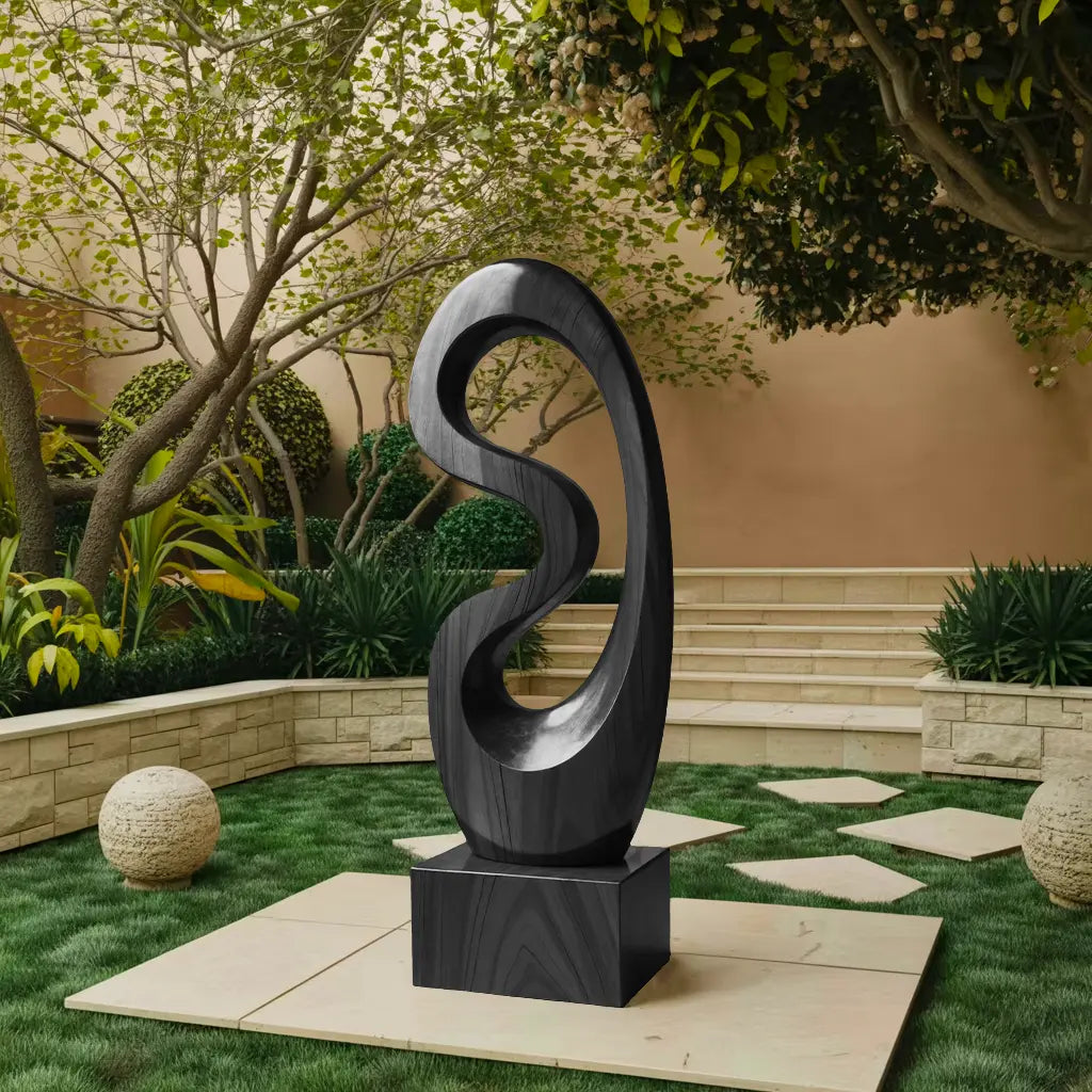 Rustic Solid Wood Abstract Statue For Interior Design Lynnsnail