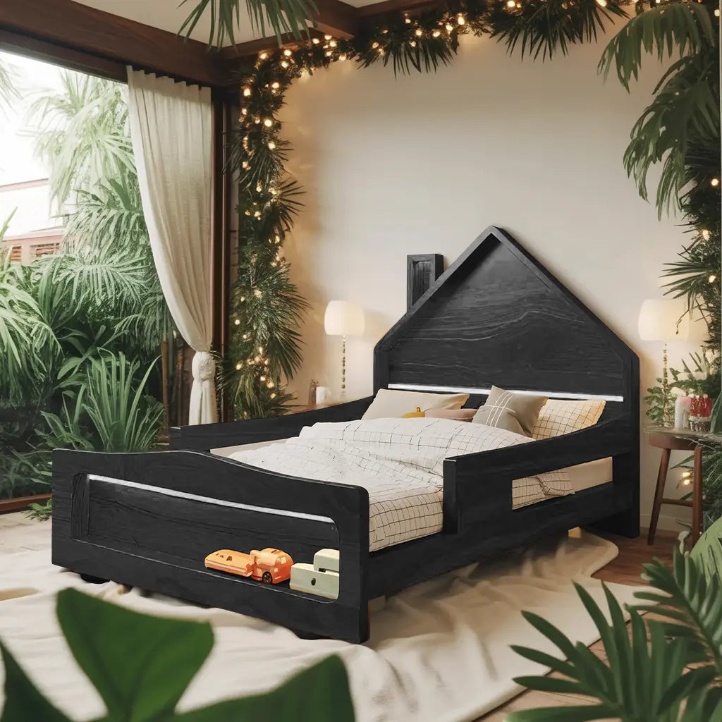 Modern House Shape Kids Bed For Toddler Bedroom Lynnsnail