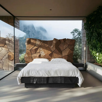 Sculptural Geometric Bed Frame For Modern Bedroom Lynnsnail