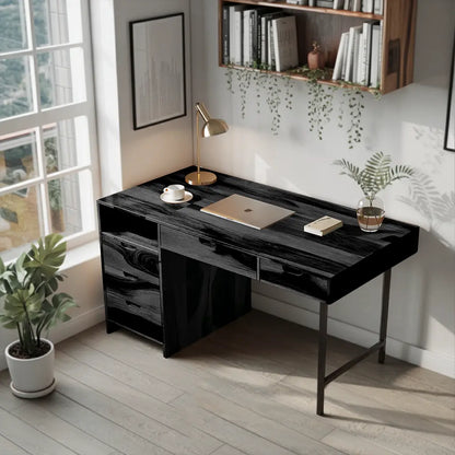 Modern Wooden Desk With Drawers For Home Office Or Study Lynnsnail