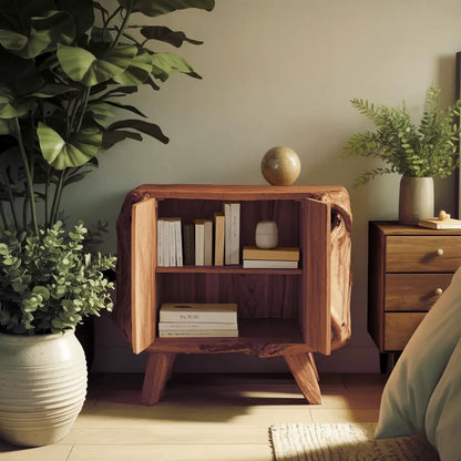Farmhouse Live Edge Nightstand For Natural Bedroom Vibe Lynnsnail