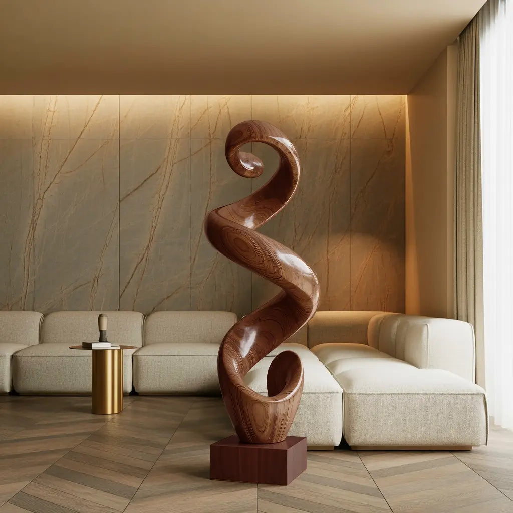 Rustic Large Twisted Spiral Floor Art For Office Decor Lynnsnail