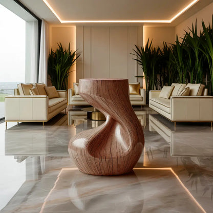 Handcrafted Solid Wood Abstract Sculpture For Entryway Lynnsnail