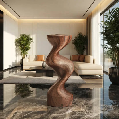 Farmhouse Solid Wood Abstract Sculpture For Garden Lynnsnail