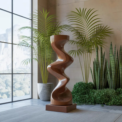 Rustic Solid Wood Abstract Sculpture For Patio Design Lynnsnail