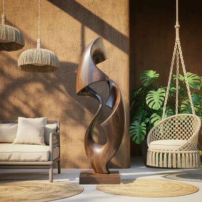 Rustic Abstract Sculpture For Office Decor Lynnsnail