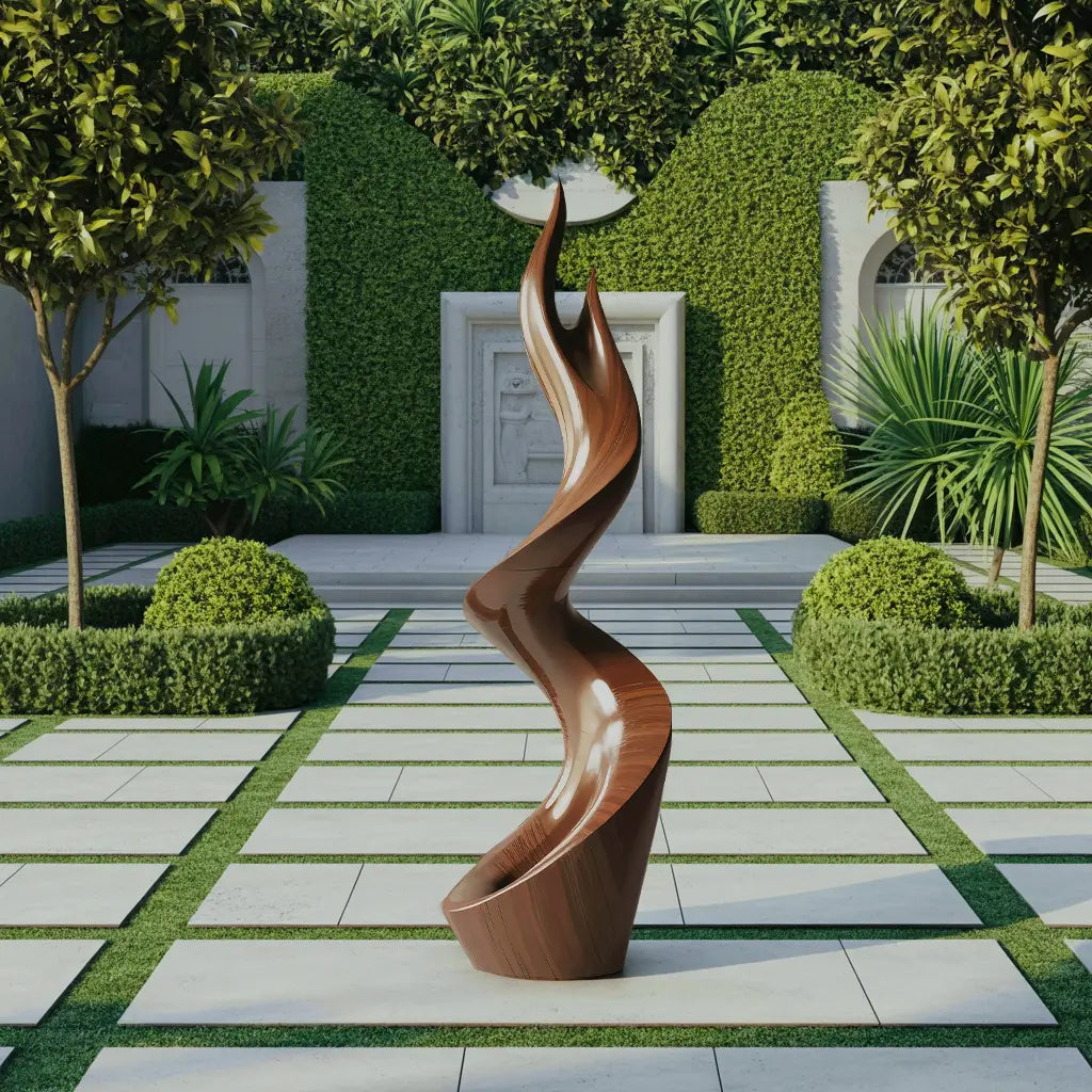 Rustic Large Twisted Spiral Floor Art For Outdoor Garden Lynnsnail