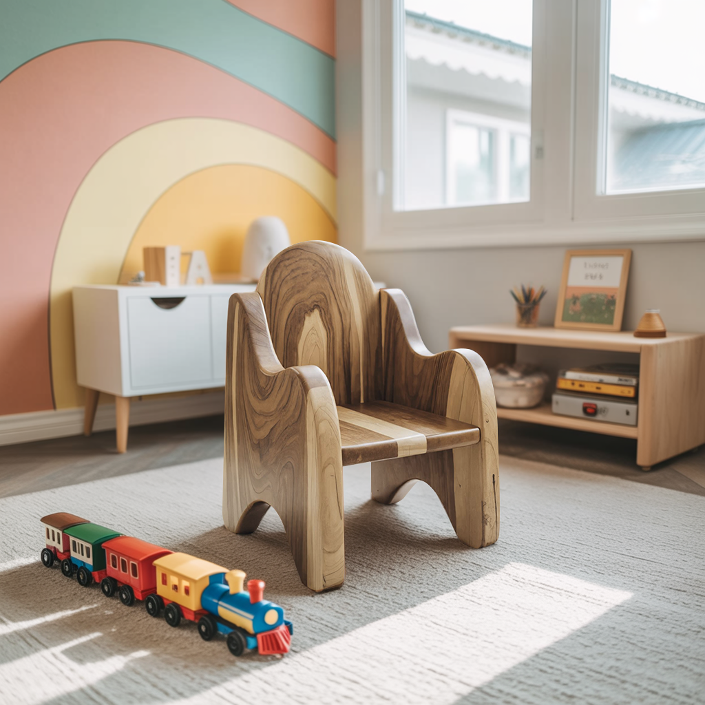 Montessori Wooden Toddler Chair For Playroom Or Minimalist Nursery Lynnsnail