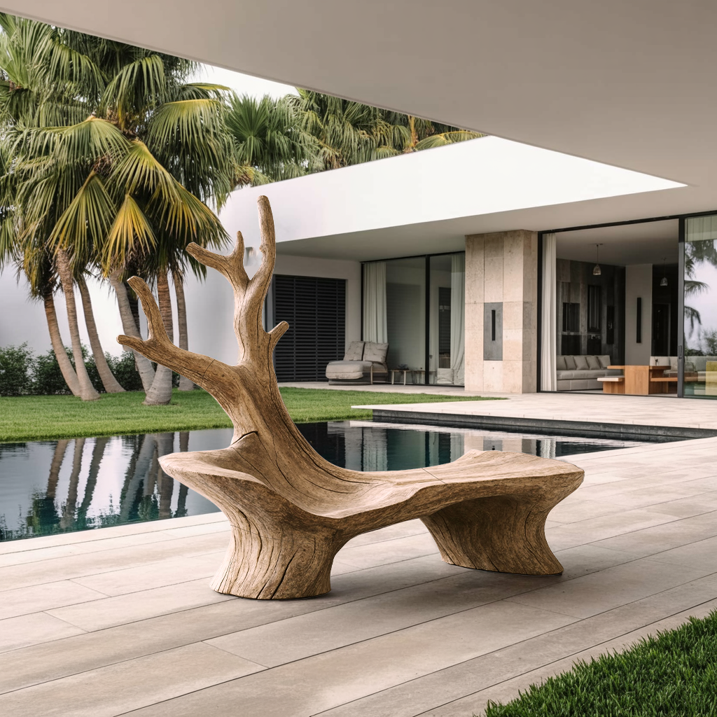 Mid Century Branch Bench Outdoor Seating For Timeless Patio Comfort Lynnsnail