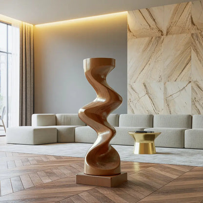 Rustic Solid Wood Abstract Sculpture For Patio Design Lynnsnail