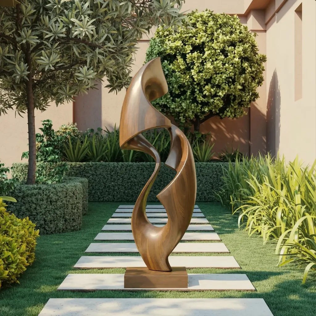 Rustic Abstract Sculpture For Office Decor Lynnsnail