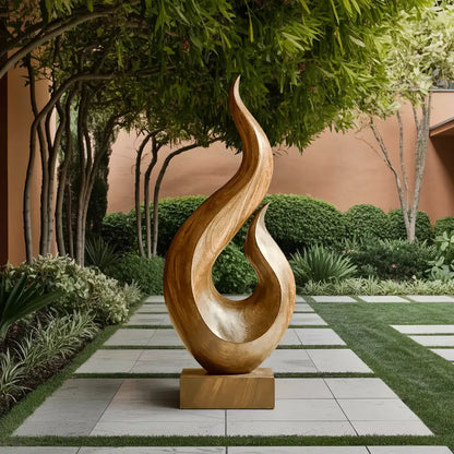Handcrafted Abstract Wood Statue For Home Accent Lynnsnail