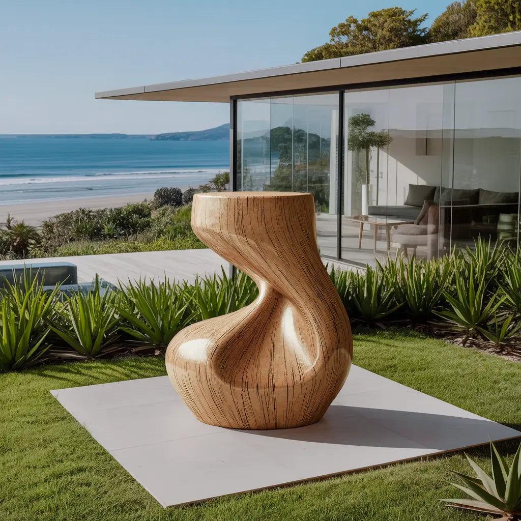 Handcrafted Solid Wood Abstract Sculpture For Entryway Lynnsnail