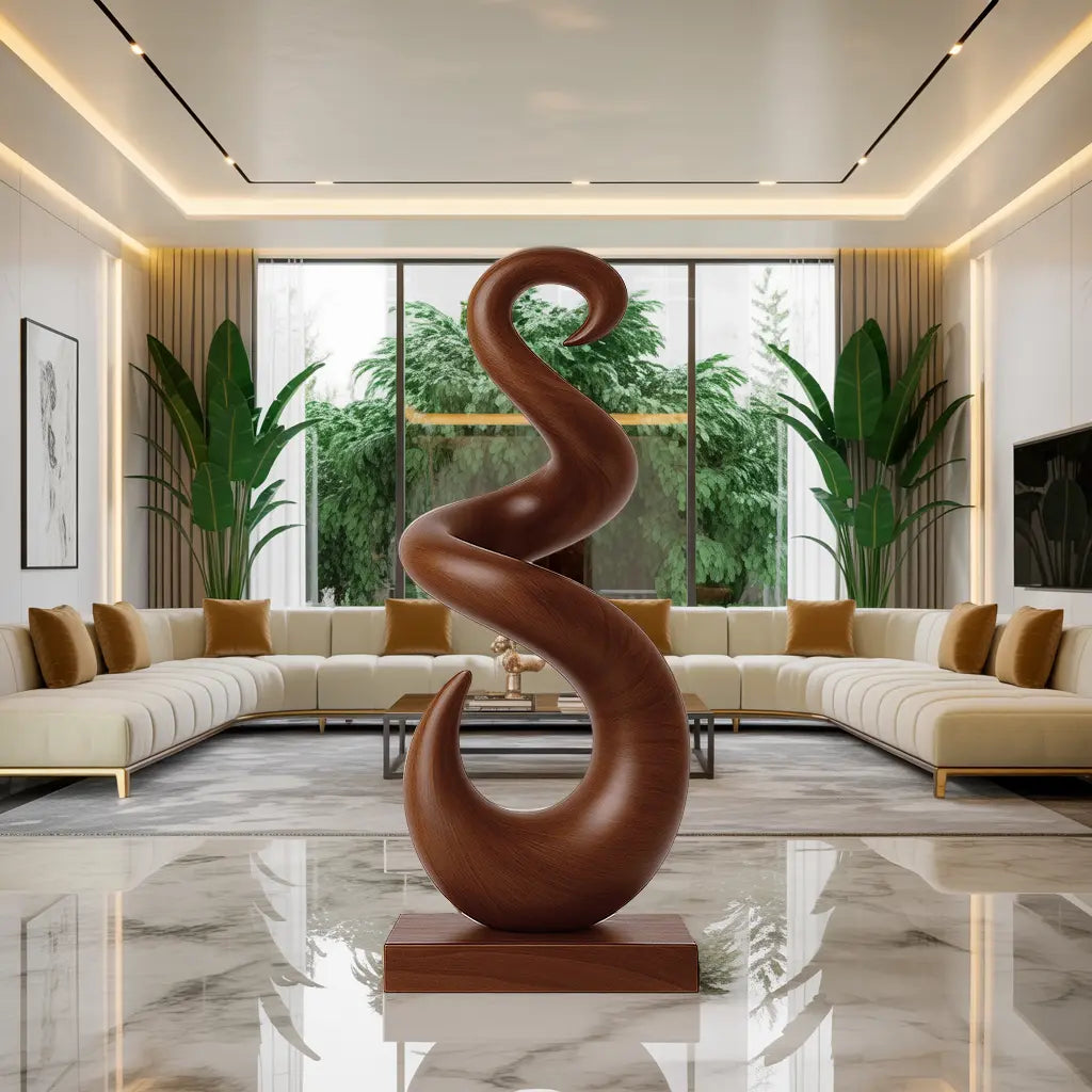 Hand Carved Abstract Wooden Sculpture For Yard Decor Lynnsnail