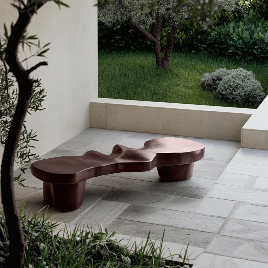 Contemporary Sculptural Wood Bench For Modern Living Room Or Gallery Lynnsnail