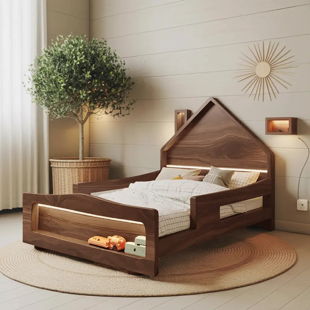 Modern House Shape Kids Bed For Toddler Bedroom Lynnsnail