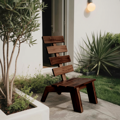 Modern Slatted Wood Outdoor Lounge Chair For Garden Or Patio Lynnsnail