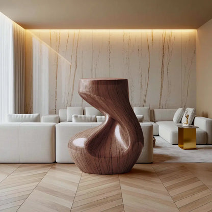 Handcrafted Solid Wood Abstract Sculpture For Entryway Lynnsnail