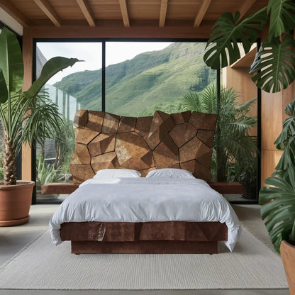 Sculptural Geometric Bed Frame For Modern Bedroom Lynnsnail