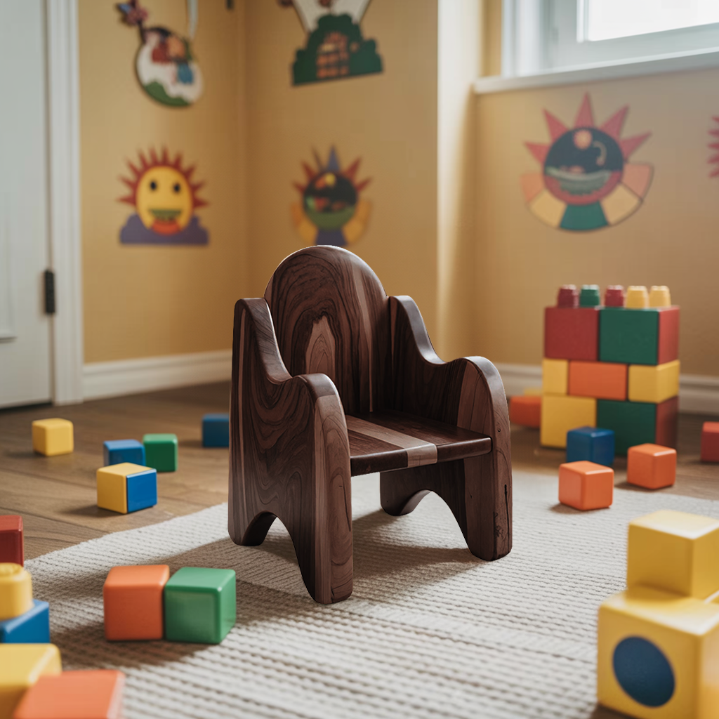 Montessori Wooden Toddler Chair For Playroom Or Minimalist Nursery Lynnsnail