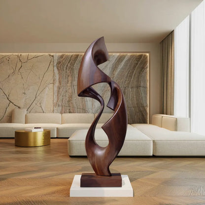 Rustic Abstract Sculpture For Office Decor Lynnsnail