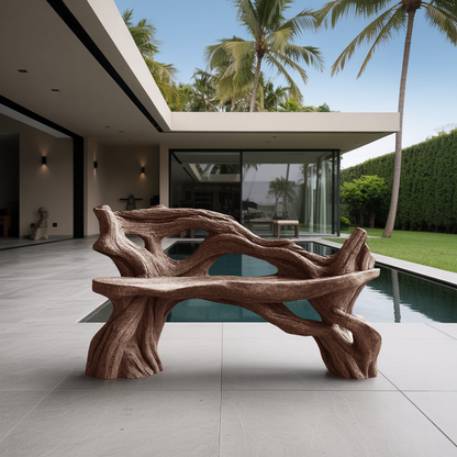 Handcrafted Branch Bench Outdoor Decor For Hand Carved Gardens Lynnsnail