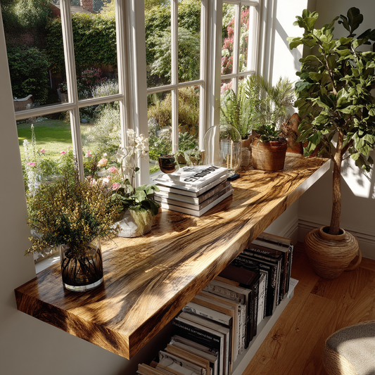 Caelith Live Edge Solid Wood Floating Shelf SPA126497