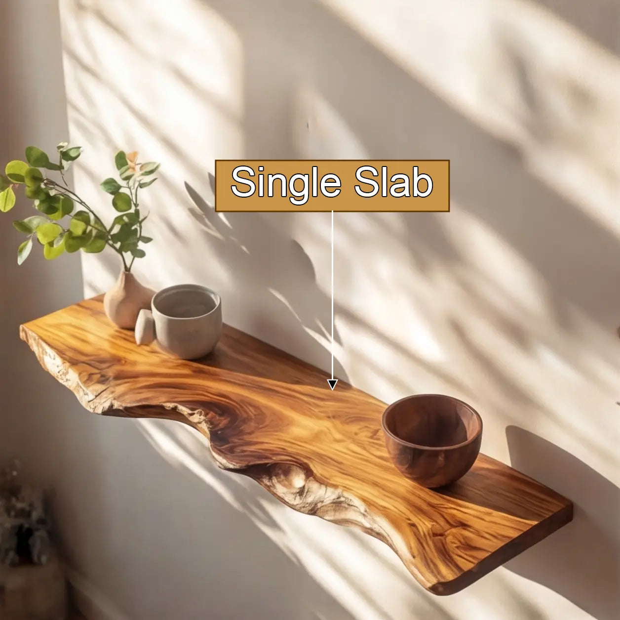Caelric Live Edge Solid Wood Floating Shelf SPA395392 Lynnsnail