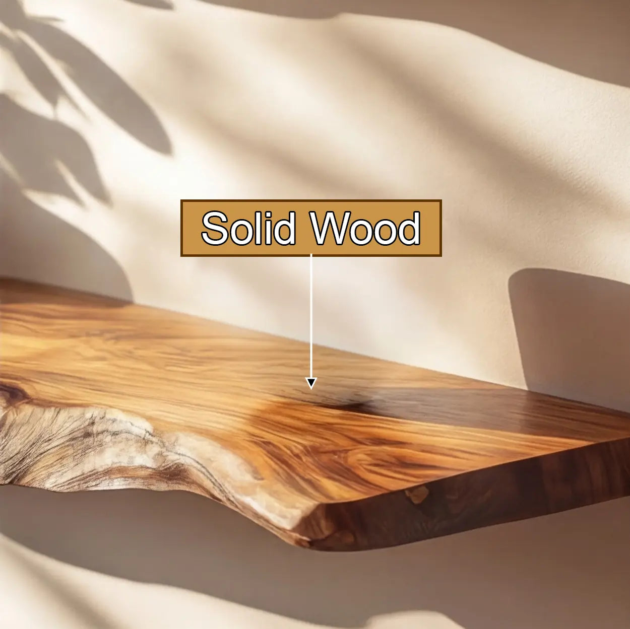 Caelric Live Edge Solid Wood Floating Shelf SPA395392 Lynnsnail