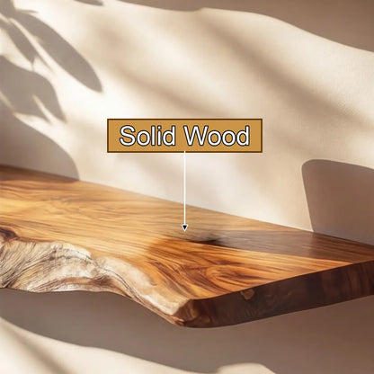Caelric Live Edge Solid Wood Floating Shelf SPA395392 Lynnsnail