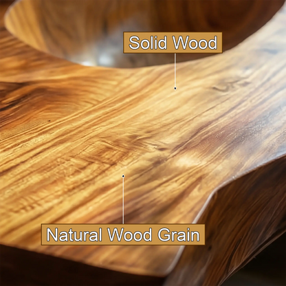 Cavero Sculpted Live Edge Solid Wood Floating Bathroom Vanity with Integrated Sink SPA248842 Lynnsnail