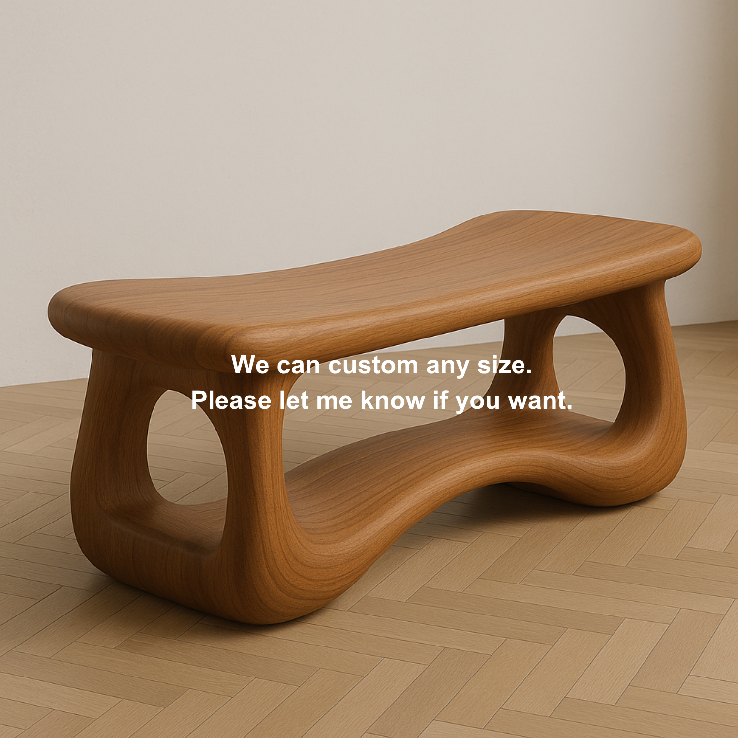 Handcrafted Sculptural Solid Wood Bench – Organic Flow Design for Modern Contemporary Spaces Lynnsnail